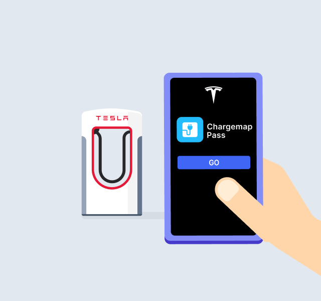 4. ¡Listo! Inicie ahora una recarga con su Chargemap Pass desde la aplicación Tesla.